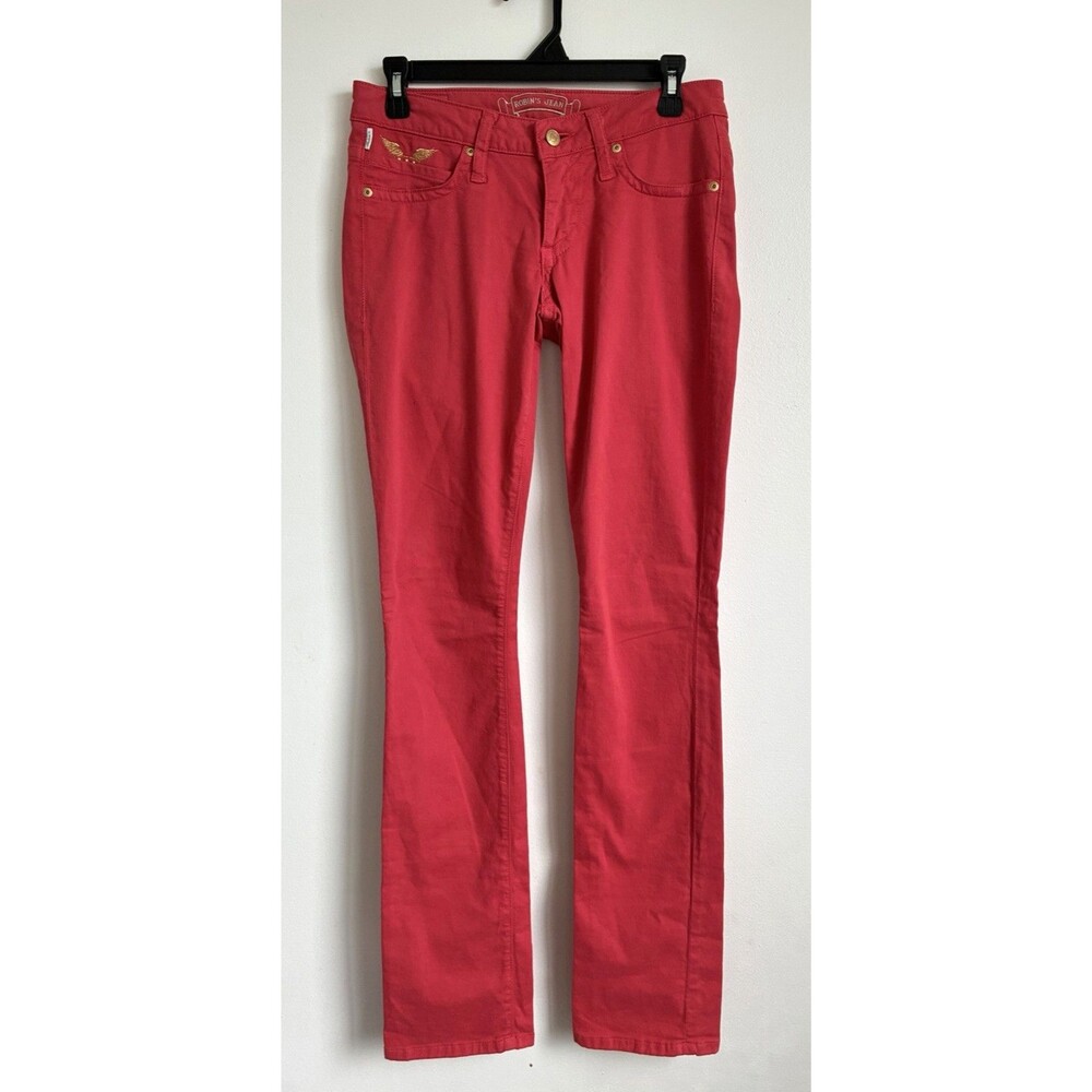Robin’s Jean Marilyn Women’s Size 27 Red Gold Wings Jeans Made in USA Y2K